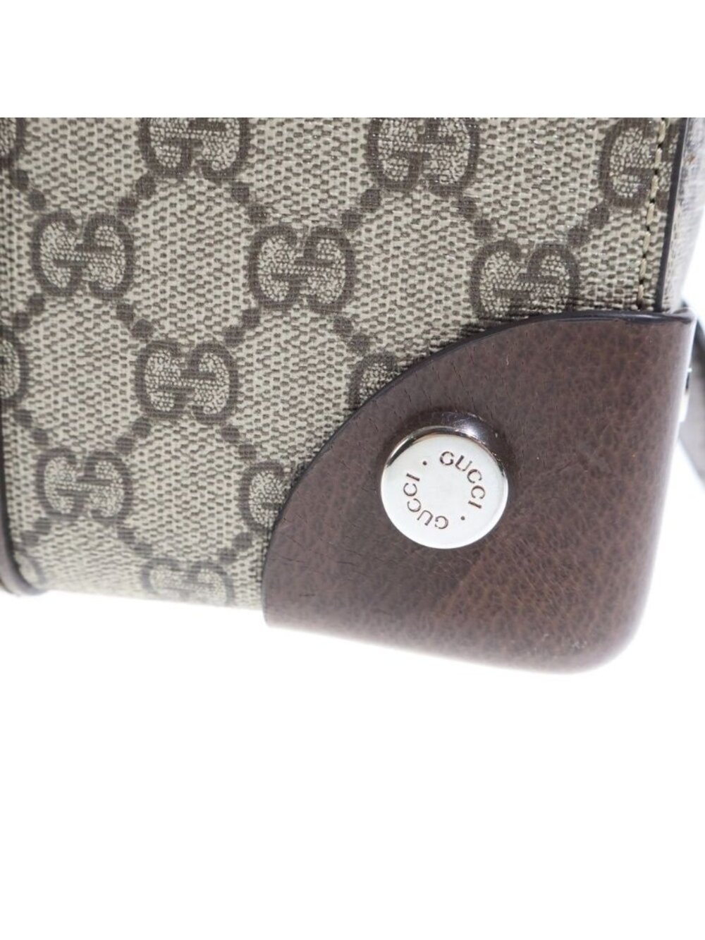 Gucci GG Supreme Tote Brown Beige Leather Silver - Picture 5 of 6